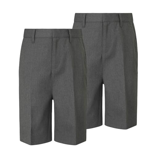Trutex Basics Junior Boys School Shorts - Elasticated, Slim Leg Pull On, Smart and Durable Uniform (3-12 Years)