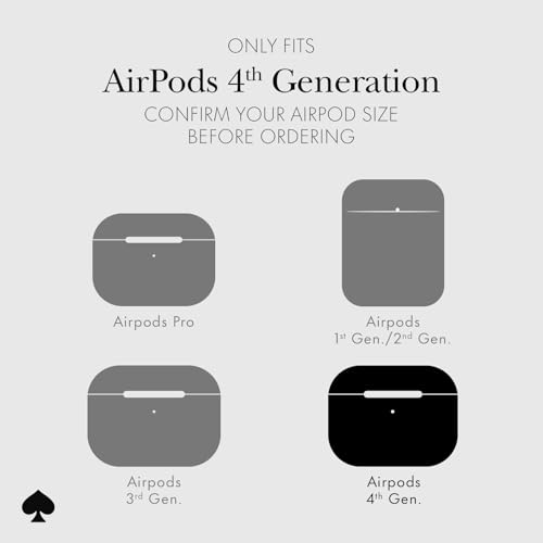 Image of kate spade new york AirPods 4 Protective Case with Keychain Ring - That Sparkle Silver, Compatible with AirPods 4th Generation