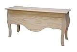 Banqueta baúl. En Madera en Crudo, para Pintar. Medidas: (Ancho/Fondo/Alto): 100 * 35 * 52.5 cms. con Tapa Superior
