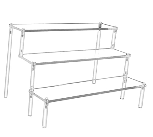 Loopunk 3-stufig Transparente Acrylständer Ständer,Espositore per Profumi,Tischplatte klar parfüm Organizer für Kosmetik Kunsthandwerk Schmuckständer(20 * 8cm)
