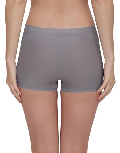 Image of LOURYN KOULYN Women's Ice Silk Seamless Boyshort Panty, (Pack of 3 Panty)