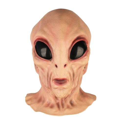 PARTYGEARS Alien Mask Realistic Alien Full Head Latex Mask for Halloween Cosplay Costume Party