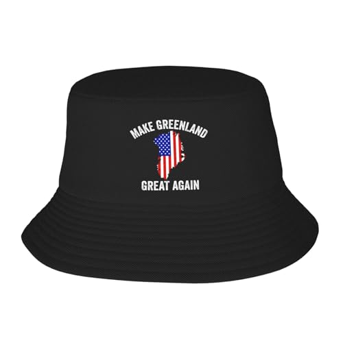 Make Greenland Great Again Bucket Hat Shirt Packable Sun Hats Black