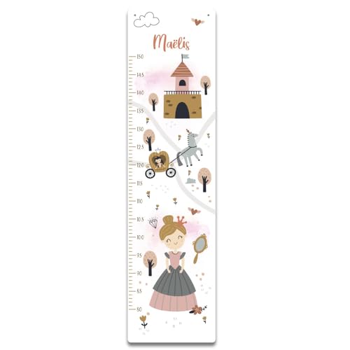Adzif.biz Le sticker de decoration - Toise murale enfant personnalisable Princesse - Toise prénom...