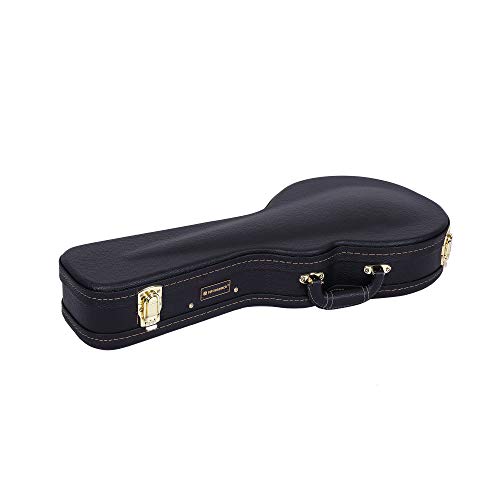 Image of Crossrock Deluxe Wood Hard Case for F-style Mandolin, Black(CRW600MFBK)