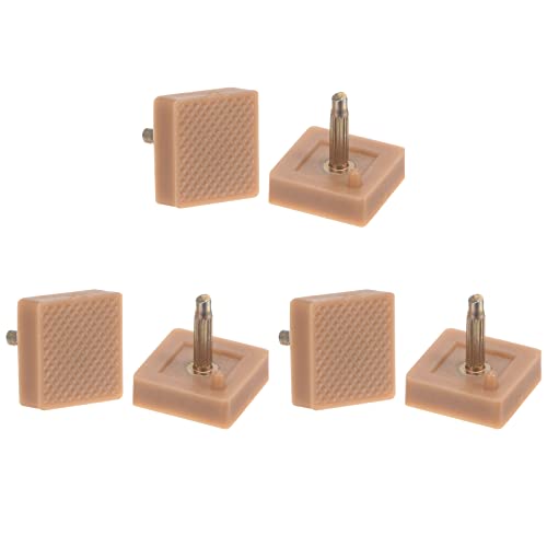 Image of HARFINGTON 3 Pairs TPU Kitten Heel Tips Shoes Replacement Tap Caps for Women High Heels, 3mm Pin, 16mm Square Heel Repair Caps, Beige