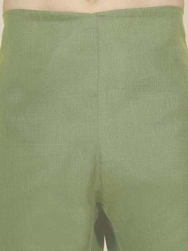 Image of KRAFT INDIA Men's Cotton Pathani Kurta With Drawstring Salwar Set