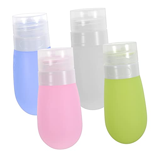 HAWILLOSCH 4個シリコン製トラベルボトル 旅行用液体容器 シャンプー ローション 化粧品注ボトル 携帯用トイレタリー容器 充填 洗浄が簡単 柔らかく耐久性のある