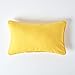 Homescapes dekorative Kissenhülle Plain Colour, gelb, 30 x 50 cm, Kissenbezug mit Reißverschluss aus 100% reiner Baumwolle
