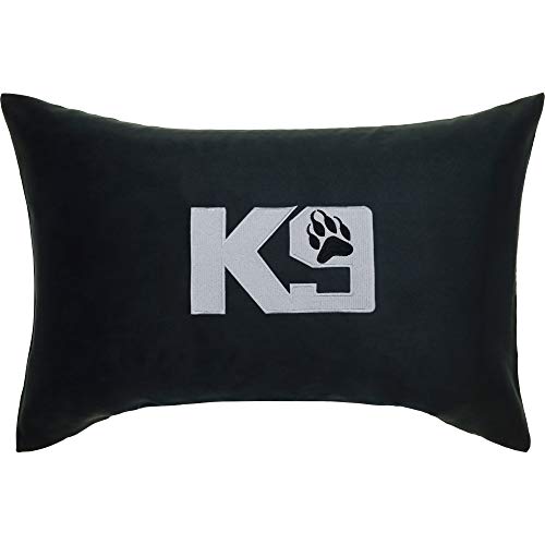 EXPRESS-STICKEREI K9 Kissen mit Füllung & Pfote Hunde Accessoire Polizeihund Geschenk für Hundeliebhaber Hundestaffel Dekokissen Hundemama Wohnzimmer Zierkissen Sofakissen groß | 40x60cm | schwarz