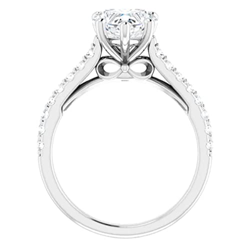 JEWELERYIUM 2 CT Heart Cut Colorless Moissanite Engagement Ring, Wedding/Bridal Ring Set, Solitaire Halo Style, Solid Sterling Silver Vintage Antique Anniversary Promise Ring Gift for Her4