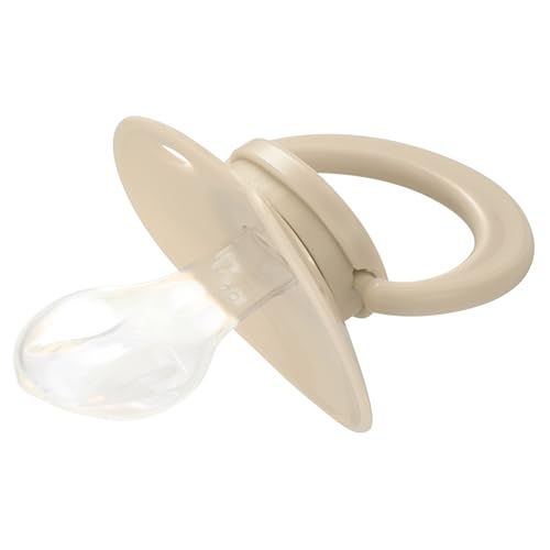 Image of Adult Sized Pacifier Bigshield : Replacement Silicone Paci Big Teat for Anxiety Release - Orthodontic Binky Taken Apart and Re-Assembled Ivory