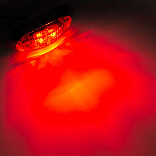 Luces LED de marcador frontal 4" x 1.5" Long Haul con borde cromado 6 unidades miniatura 6