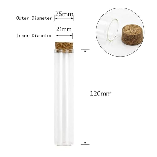 SUPERLELE Glass Test Tubes - 18Pcs 55Ml Clear Flat Test Tubes With Wooden Stopper,25×120Mm glass