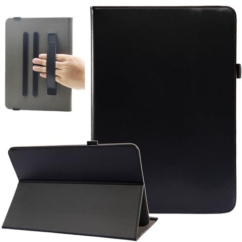 Universal 7 8 Inch Tablet Case, Viclowlpfe Multi-Angle Viewing Stand Android PU Leather Case with Hand Strap for 7.0-8.5 Inch Tablet, Black