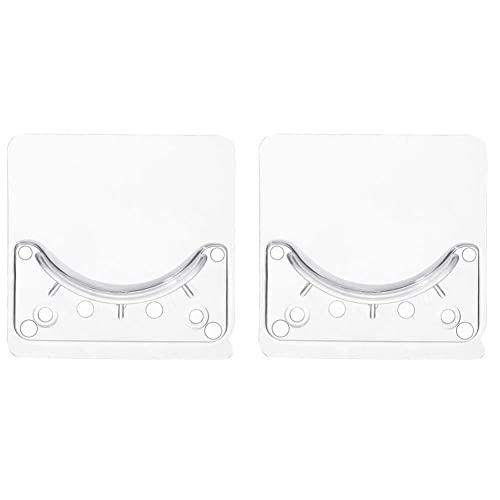 2 Pcs Adhesive Shower Curtain Rod Holder Wall Mounted Tension Curtain Rod Holder Transparent Rod Retainer, No Drilling (Shower Curtain Rod Not Included)