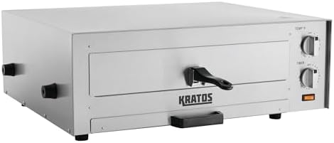 Kratos 29M-036 Horno eléctrico comercial de pizza de 16 pulgadas, 120 V, 1700 vatios, horno de pizza de acero inoxidable para restaurantes, cocina