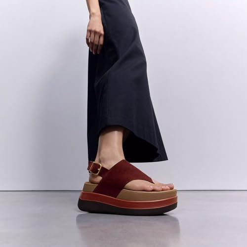 FitFlop Women's F-Mode Stack Suede Back-Strap Toe-Post Sandals Wedge2