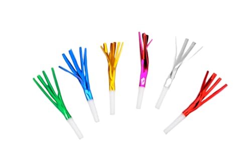 Xanthelle Set de Trompetas, 30 Piezas Trompetas Coloridas para Fiestas con Serpentinas, Trompetas para Cumpleaños Infantiles, Accesorios de Fiesta para Cumpleaños y Animaciones