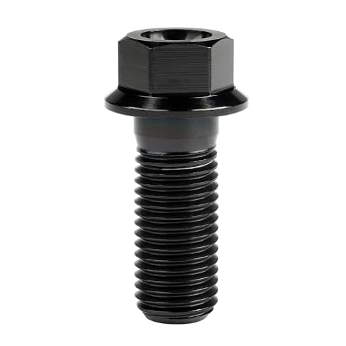 Image of Titanium Bolt M12 30 35 40 45 50 55 60 65 70 75 80 85 90mm Hex Small Flange Head for Motorcycle Car Modification Pack of 4 (M12x30mm Pitch 1.25, Black)