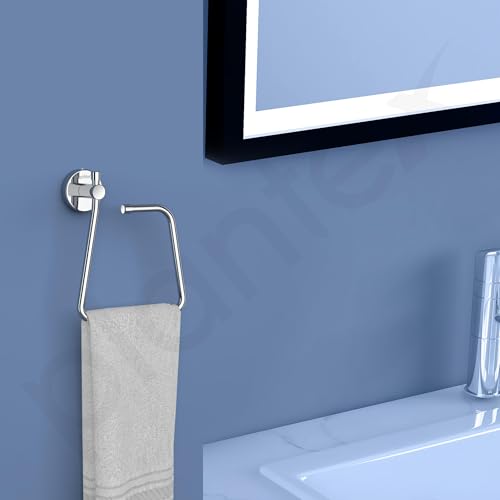 Image of Plantex Towel Ring for Bathroom /Stainless Steel Napkin Hanger for Wash Basin /Bathroom Accessories - Pack of 2 (Chrome)