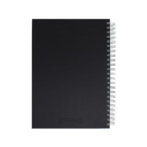 Artway Studio – Spiral Bound A4 Sketchbook – Portrait - 96 Sides/48 Pages of 170gsm Cartridge Paper – Black Hardback Sketchbook