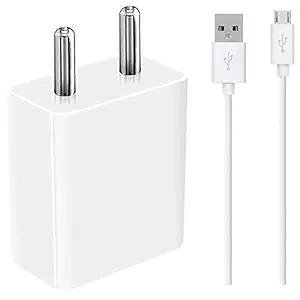 Charger for Xiaomi Mi Note 5 Charger Original Adapter Like Wall Charger | Mobile Fast Charger | Android USB Charger with 1 Meter Micro USB Charging Data Cable (3 Amp, WE14, White)