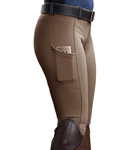 Onsoyours Mujer Pantalones Mallas Elásticas Montar A Caballo Pantalones Jodhpur Mallas Gimnasio Yoga Escuela Deportivos Ecuestres Pantalones A Marrón M