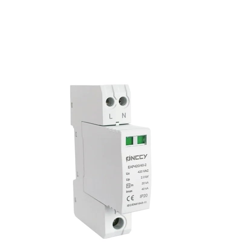 1P+N 18mm SPD 20~40KA Surge Protector Lightning Protection AC 220V Low-Voltage Arrester Device AC275V-420V SPD(2P,320V)
