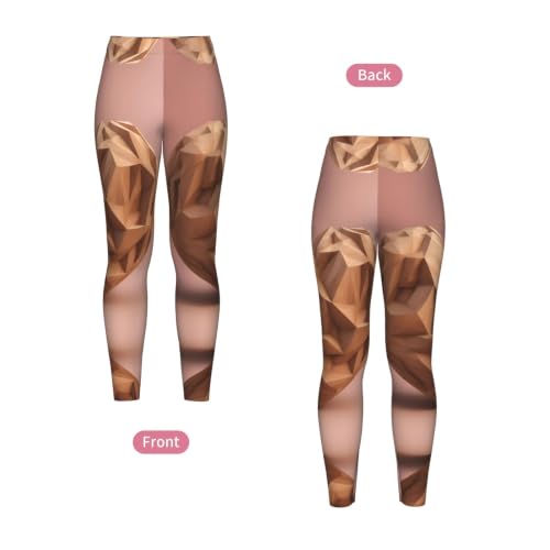 Leggings con estampado de corazón de madera para mujer para gimnasio 4