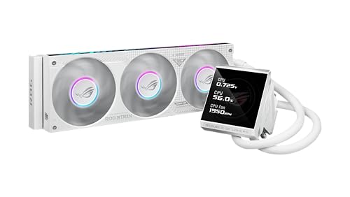 ASUS ROG Strix LC IV 360 ARGB White Edition All-in-One Flüssig-CPU-Wasserkühlung (3X adressierbare ROG ARGB-Lüfter, Asetek-Pumpe 8. Generation, LCD-Display, Intel LGA 1700, 1200, 115X, AMD AM5, AM4)