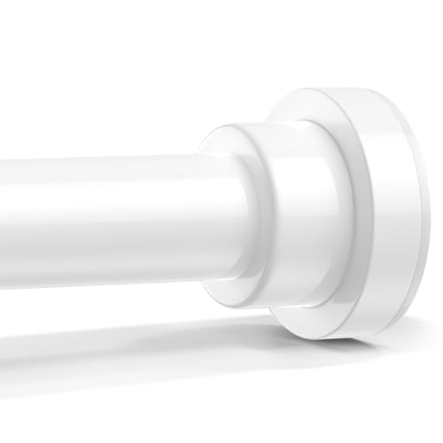 Image of Shower Rod 31-63 inch White Spring Tension Curtain Rod Adjustable