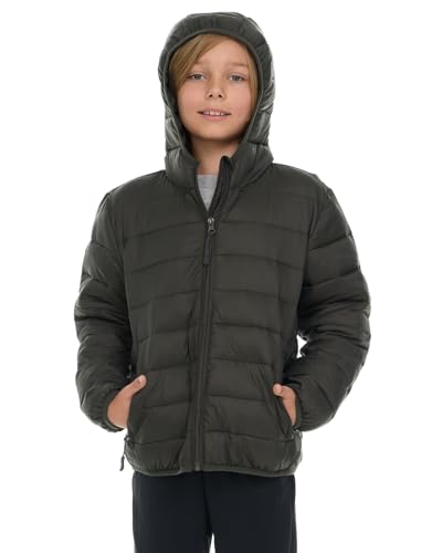 Packable Boys Puffer Jacket with Hood, Lightweight Boys Winter Jacket3