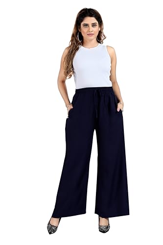 Image of BENKILS Women's Cotton Reyon Regular Fit Palazzo Pants - Available Size - M to 6XL