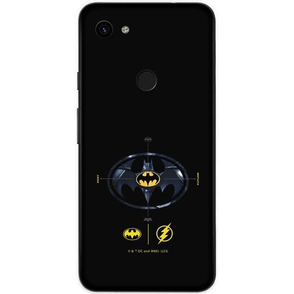 Skinit Decal Phone Skin Compatible with Google Pixel 3a - Officially Licensed Warner Bros The Flash Movie: Batman Multiverse Logos Design