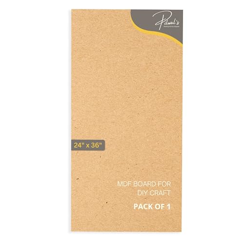 Image of Pilwal's 24 x 36 inch MDF Sheets - Smooth Unfinished MDF RECTANGLE Sheet - MDF Board Coutouts for Craft DIY Art, lippan Art, Painting, Decoupage, Resin Art, Pyrography, Laser Cutting (24 inchx36 inch inch, 1 Pieces)