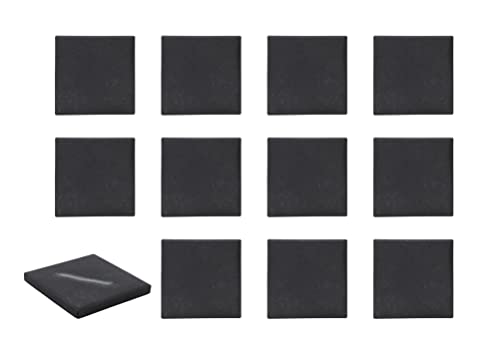EISCO 12PK Streak Plates for Minerals Testing - Off-Black Unglazed Porcelain