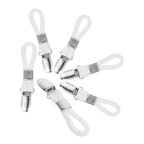 STOBAZA 6pcs Cotton Towel Hangers with Iron Clips Space Saving Hand Towel Hooks for Bathroom Kitchen Design for Neat Organization