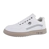 Ital Design Herrenschuhe Freizeitschuhe Sneakers, D2203-, Kunstleder, Weiß, Gr. 41