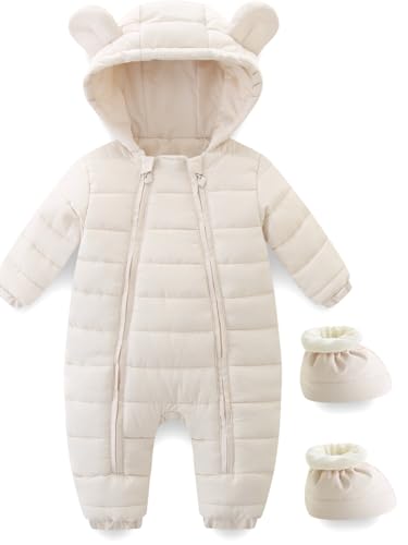 Baby Winter Snowsuit Cute Bear Ears Hooded Romper Toddler Double