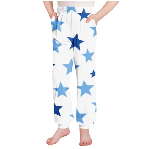 Kids Stars Print Sweatpants Loose Elastic Waist Casual Joggers Athletic Track Pants with Pockets for Girls Boys 3-15 Years4