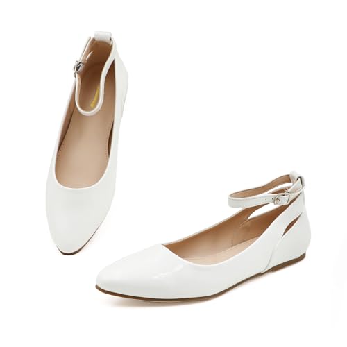 Women's Comfortable Fashion Elastic Ankle Straps Flats Shoes4