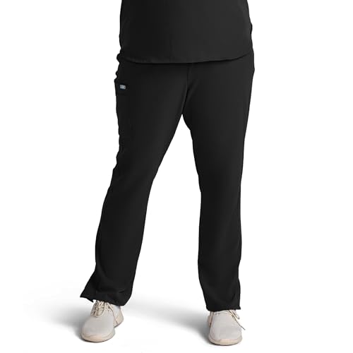 Image of ave. Varick Women's Scrub Pants, Elastic Waistband, 4-Way Stretch Fabric, Fade Resistant, Machine Washable Scrubs, Wrinkle-Resistant, For Nurses & Medical Professionals, (L, Black)