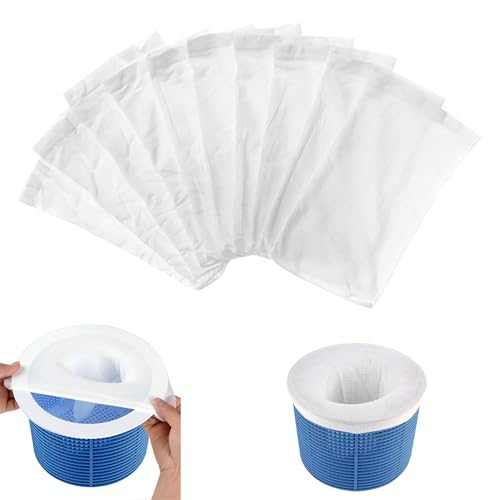 VACUBXBY 10 Pcs Calcetines Skimmer Piscina de Nailon, Filtros de Skimmer Reutilizables para Filtro de Piscina, Calcetines de Malla Skimmer para Capturar Hojas, Cabello, Basura