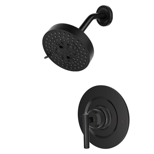 Kit de grifería para ducha T2902EPBL Negro Mate con cabezal y manija | Acabado negro mate, compatible con kit de grifería Moen (válvula 2510 no incluida), instalación fácil para actualización de ducha miniatura 1