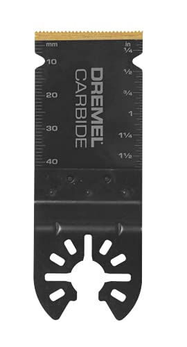 Dremel MM485 Carbide Flush Cut Oscillating Tool Blade Perfect For Cutting Metal Wood and Plastic - Universal Quick-Fit Interface Fits Bosch Makita Milwaukee and Rockwell Black