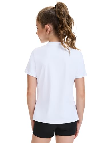 HASMES Girls Athletic Shirts Short Sleeve Active T-Shirts,Basic Tee Tops,Sports Activewear for Kids Teens3