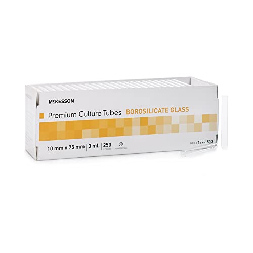 Mckesson 177-1503 Glass Culture Tubes, Borosilicate Test Tubes - Chemical Resistant Fire-Polished Rims For Labs cover