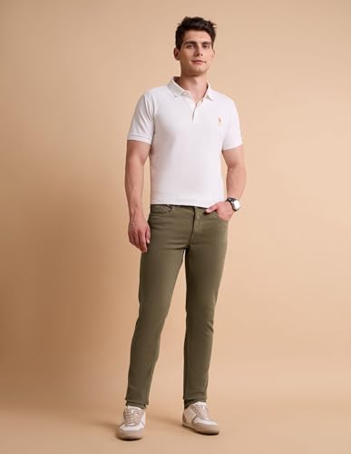 Image of U.S. Polo ASSN. Denim Jeans for Men - Slim Tapered Fit, Mens Jeans for Office & Regular Wear