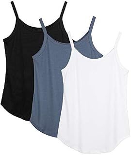 icyzone Women's Strappy Workout Yoga Tank Top, Stretch Camisole Basic Undershirt 3-Pack
